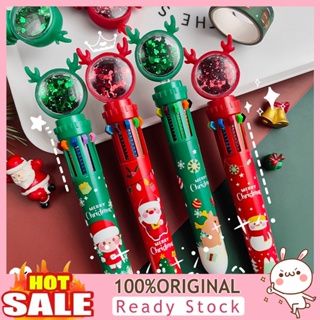 [B_398] Christmas Themed Ballpoint Pen Plastic 10 Colors Stationery Pen Student Supplies