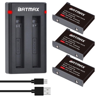 Batmax 1800MAh แบตเตอรี่เครื่องชาร์จ USB คู่พร้อมพอร์ต Type C สำหรับ Insta360 ONE X3 360กล้องแอคชั่นพาโนรามา