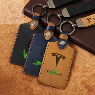 เย็บหนัง tesla เคสกุญแจ Tesla รุ่น 3 รีโมทคอนโทรล modely edamame 3 กระเป๋าใส่การ์ดแบบพิเศษหัวเข็มขัด