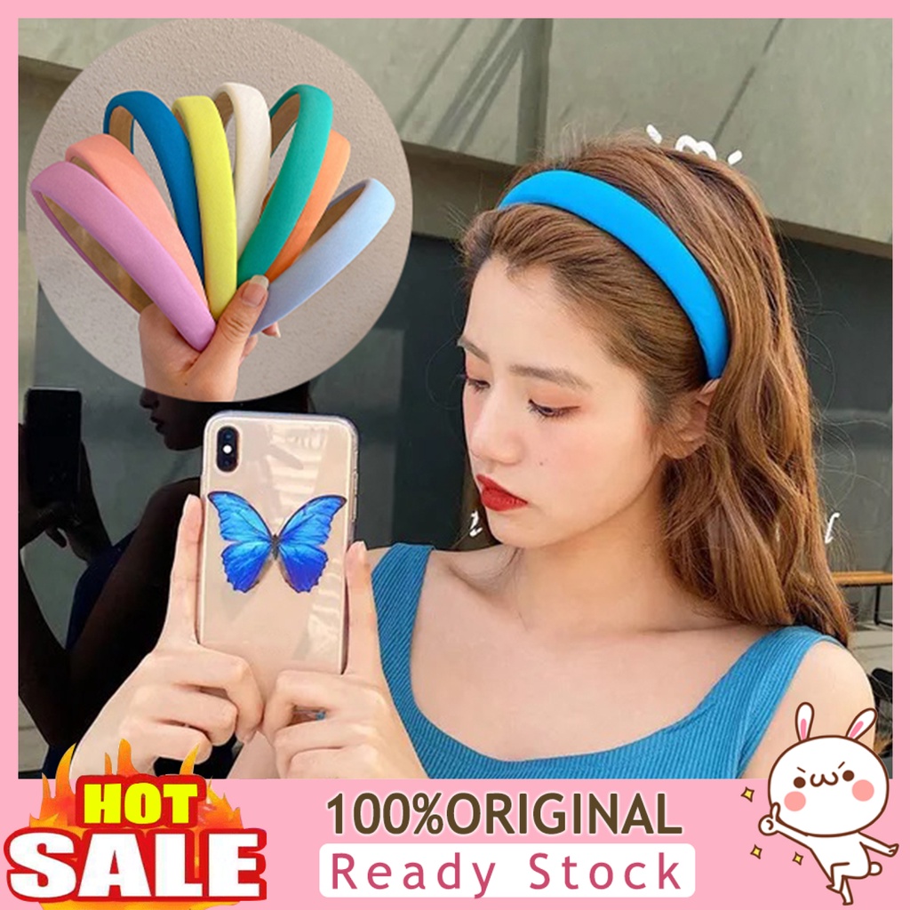 b-398-women-headband-solid-color-elastic-sponge-lightweight-anti-slip-hair-fixed-regular-washing-face-hair-hoop-hair-accessories