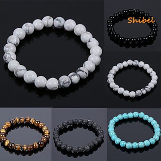 HOT_ สร้อยข้อมือหินธรรมชาติเครื่องประดับแฟชั่นของขวัญผู้ชายผู้หญิง