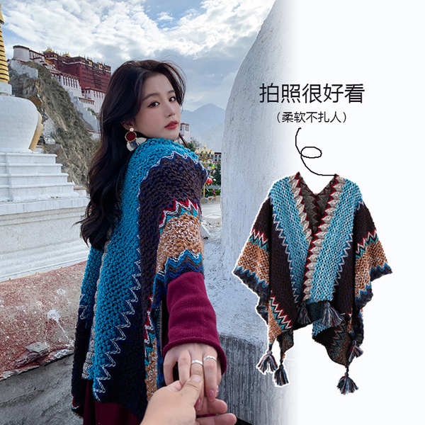 liu-yifei-xu-hongdou-ผ้าคลุมไหล่แบบเดียวกันกับทิเบตและซินเจียงเสื้อคลุมผู้หญิงสไตล์ชาติพันธุ์ยูนนานต้าหลี่
