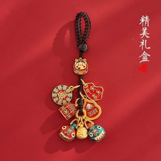✆ทองโบราณระดับไฮเอนด์เดิมทอมือทองกลืนสัตว์พวงกุญแจรถผู้ชายปี่เซียะจี้โทรศัพท์มือถือเทพเจ้าแห่งความมั่งคั่ง