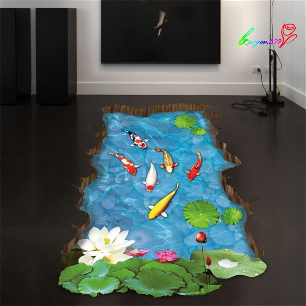 ag-creative-3d-lotus-brocade-carp-pond-pvc-sticker-waterproof-decal-decor