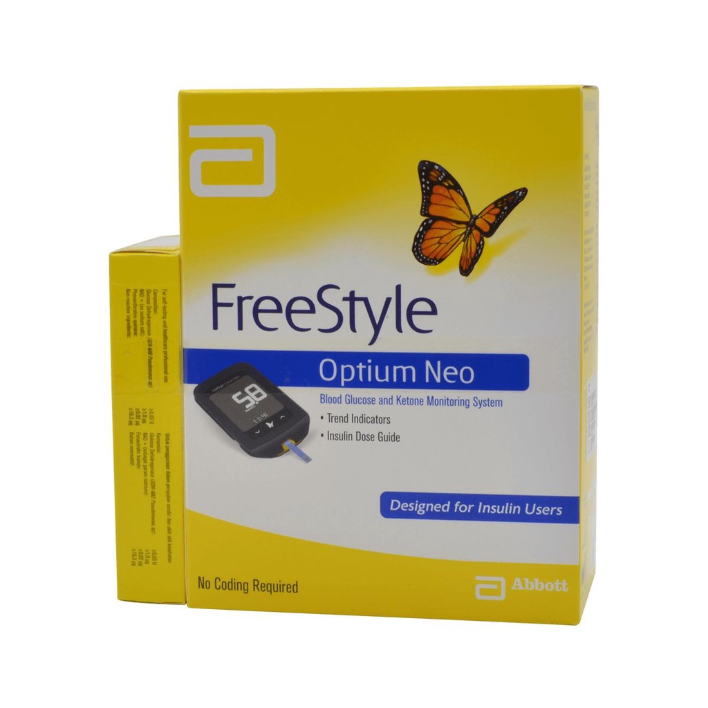Abbott Optium Neo Freestyle Blood Glucose Test Kit + 50's Test Strips