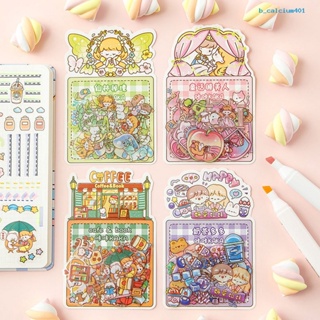 Calciwj 50Pcs Graffiti Sticker Transparent Waterproof Scrapbooking Decal Cute Cartoon Girls Pattern Washi Stickers