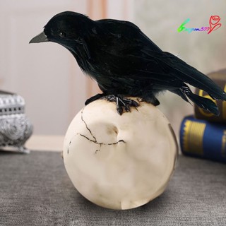 【AG】Crow Prop Handmade Raven Shape Black Stand Fly Crows for Outdoor