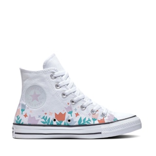 Converse รองเท้าผ้าใบ Sneakers คอนเวิร์ส Ctas Crafted Florals Hi White/Multi Colors ผู้หญิง สีขาว - 572706Cs2Wtmc