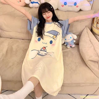 พร้อมส่ง🌟🍭Nightdress ผู้หญิงบางส่วน  ใหม่การ์ตูนรักชุดนอนญี่ปุ่นชุดลำลองหลวม Home Service