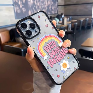 เคสอะคริลิคใส แบบแข็ง ลายดอกไม้ สีรุ้ง กันกระแทก สําหรับ iphone 14 Pro Max 11 13 12 7 Plus 8 X XS Max