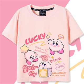 แนวโน้ม เสื้อยืด ✲"Kirbys Dream Land" เสื้อยืดแขนสั้นใหม่ล่าสุดในฤดูร้อน ดีไซน์เท่ห์ ผ้าฝ้ายด้านบน