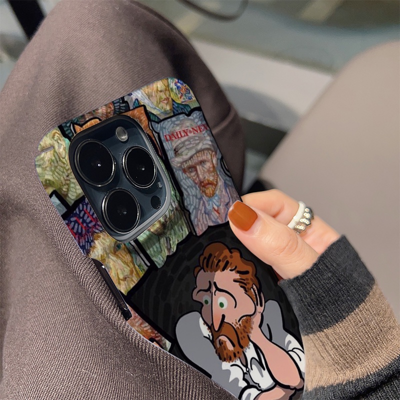 ฟิล์มแข็ง-สําหรับ-iphone-14-pro-max-11-13-12-7plus-8-x-xs-max-แฟชั่น-แวนโก๊ค-เคสโทรศัพท์การ์ตูน
