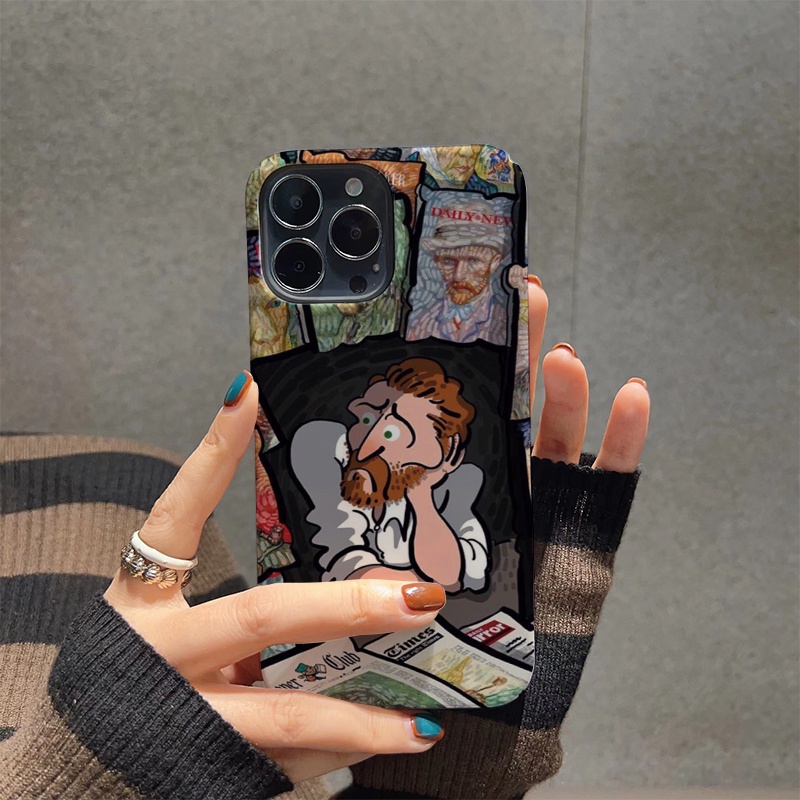 ฟิล์มแข็ง-สําหรับ-iphone-14-pro-max-11-13-12-7plus-8-x-xs-max-แฟชั่น-แวนโก๊ค-เคสโทรศัพท์การ์ตูน