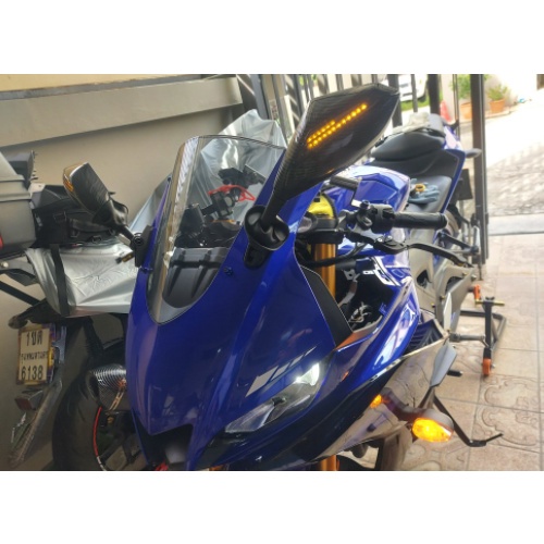 กระจก-กระจกเเต่งทรง-มีไฟเลี้ยว-racing-power-สำหรับ-cbr-r-15-r-3-ninja-ต้องติดขายึดชิว-x-max300-n-max