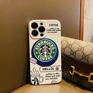 ฟิล์มแข็ง สําหรับ iphone 14 pro Max 11 13 12 7Plus 8 X XS Max แฟชั่น Hello Coffee กันกระแทก เคส