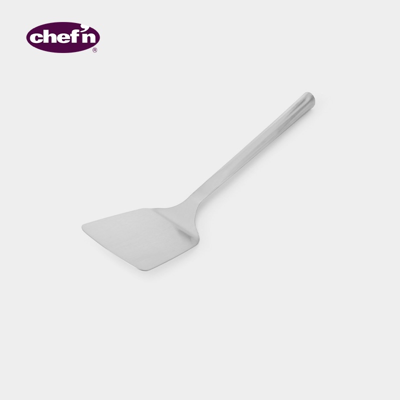 chefn-kitchen-brushed-stainless-steel-solid-turner-slotted-turner-cooking-utensils-ตะหลิวสแตนเลส