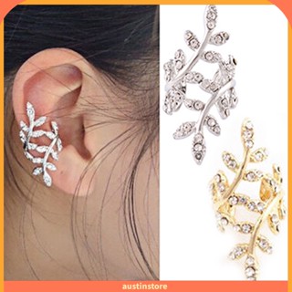 {austinstore} 1 ชิ้น ผู้หญิง พังก์ จี้ ใบไม้ พลอยเทียม หู ข้อมือ คลิป ต่างหู เครื่องประดับ สําหรับงานเลี้ยง ช้อปปิ้ง