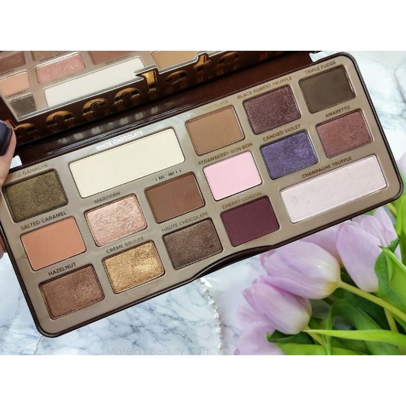 พร้อมส่ง-too-faced-chocolate-bar-eyeshadow-palette-semi-sweet-พาเลทอายแชโดว์กลิ่นหอมช็อคโกแลต