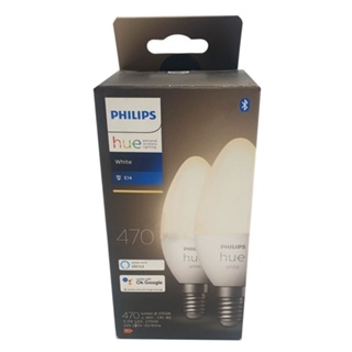 Philips Hue White 5.5W E14 Candle (470 lm) Soft Warm White LED Smart Light Bulb, 2-pack