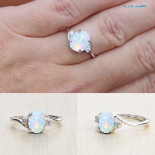 Calciumsp Fashion Exquisite Opal Alloy Charm Ring Women Bride Wedding Engagement Jewelry