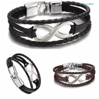 Calciumps Infinity Charm Bracelet Bangle Braided Faux Leather Rope Friendship Gift Jewelry