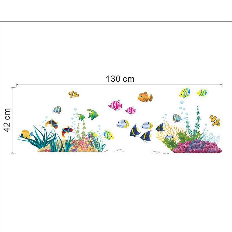สติกเกอร์ติดผนังลายปลาทะเลลึกประตูกระจกกระเบื้องห้องน้ำสติกเกอร์ติดผนังกันน้ำสำหรับห้องน้ำวอลล์เปเปอร์ติดผนังห้องน้ำแบบม