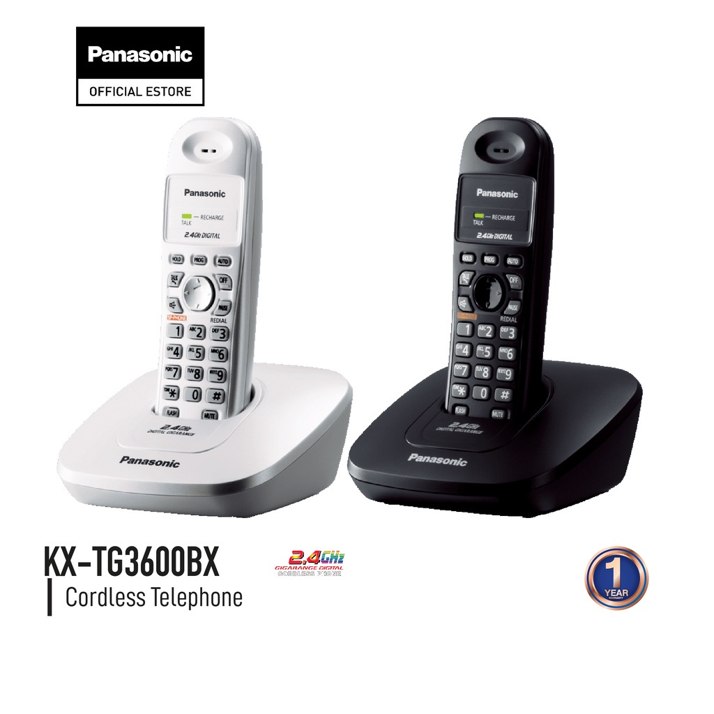 ราคาและรีวิวPanasonic Cordless Phone KX-TG3600BX 2.4 GHz โทรศัพท์ไร้สาย โทรศัพท์สำนักงาน โทรศัพท์บ้าน