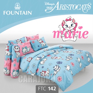 FOUNTAIN ชุดผ้าปูที่นอน มารี Marie FTC142 สีฟ้า #ฟาวเท่น ชุดเครื่องนอน ผ้าปู ผ้าปูเตียง ผ้านวม แมวมารี The aristocats