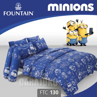 FOUNTAIN ชุดผ้าปูที่นอน มินเนียน Minions FTC130 สีน้ำเงิน #ฟาวเท่น ชุดเครื่องนอน ผ้าปู ผ้าปูเตียง ผ้านวม Minion