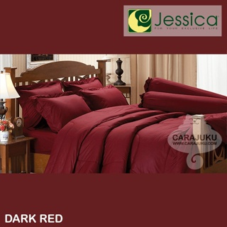 JESSICA ชุดผ้าปูที่นอน สีแดงเข้ม DARK RED #เจสสิกา ชุดเครื่องนอน ผ้าปู ผ้าปูเตียง ผ้านวม ผ้าห่ม สีพื้น