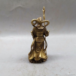 ☊โลหะผสมทองแดงรูปปั้นเทพเจ้า Erlang พระเจ้า Yang Jian Erlang Junshen เครื่องประดับ Xiaotian Dog รูปปั้นทองแดงสามแฉกมีดสอ