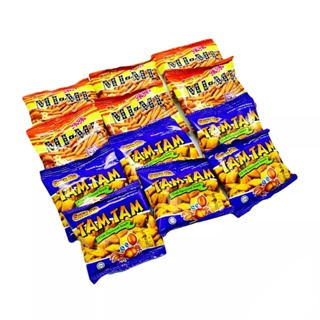 100 Packs Mix Snek Ku Tam Tam Crab Flavour Snack + Mi Mi Prawn Flavour Snack 12g