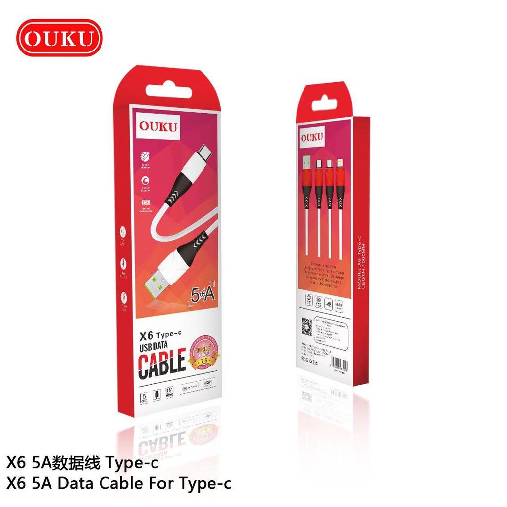 ouku-x6-5aสายชาร์จโทรศัพท์มือถือชาร์จเร็ว-สำหรับ-l-micro-usb-type-c-สายแข็งแรงทนทาน-ราคาถูก-พร้อมส่ง