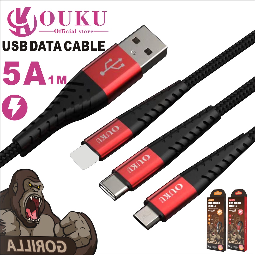 ouku-x7-5a-ชาร์จเร็ว-data-cable-สายถัก-สายชาร์จโทรศัพท์มือถือ-สายถัก-สำหรับ-l-micro-usb-type-c-ชาร์จเร็วมาก-สายไม่ขา