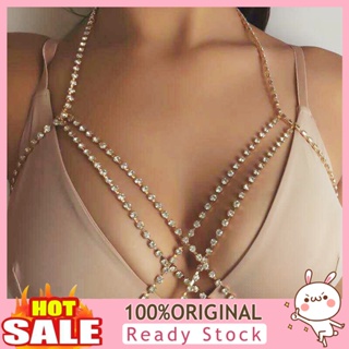 [B_398] Women Sexy Bohemian Rhinestone Harness Bra Chest Chain Necklace Jewelry