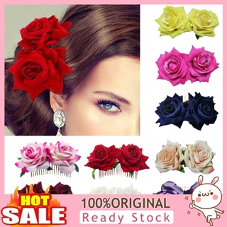 [B_398] Hair Comb Simulation Flower Rose Elegant Anti-slip Anti-deformed Decorate Plant Hair Holders Pointed Teeth Hair Clip for Wedding