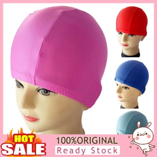 [B_398] Swimming Hat Unisex Solid Stretchy Ear Protection Bathing Caps for Swimming Pool