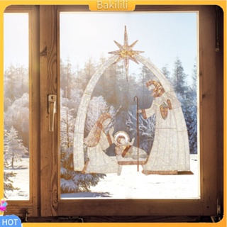 (Bakilili) สติกเกอร์ ลายคริสต์มาส ติดง่าย สําหรับติดตกแต่งผนัง หน้าต่าง