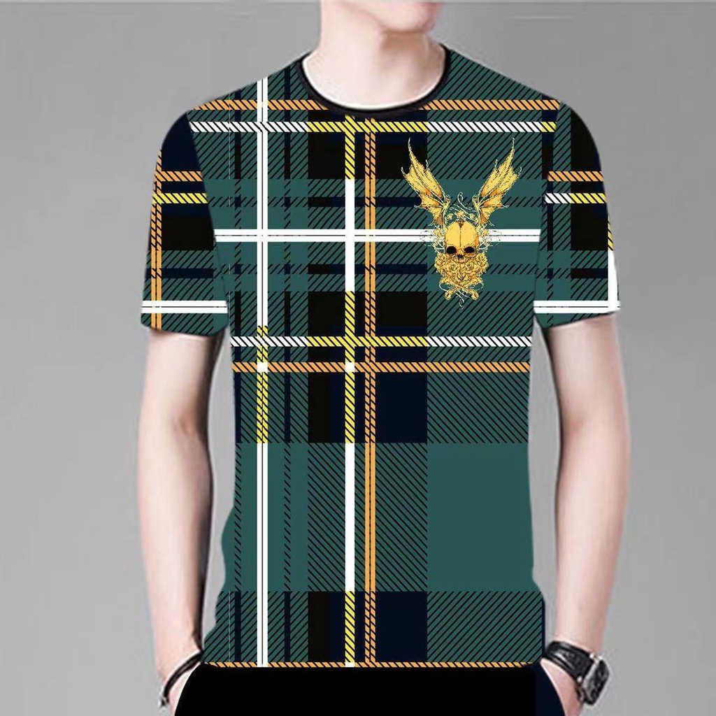ชุดผู้ชายแขนสั้นtเสื้อเชิ้ตแบรนด์แฟชั่นฤดูร้อนชุดเสื้อผ้าอินเทรนด์หลวมๆแบบใหม่