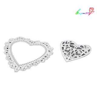 【AG】2Pcs Lace Heart Metal Cutting Dies DIY Scrapbooking Paper Album Crafts Mold