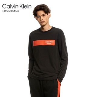 CALVIN KLEIN เสื้อยืดผู้ชาย ทรง Regular รุ่น J322165 BEH - สีดำ