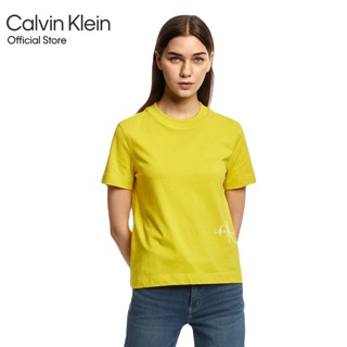 Calvin Klein เสื้อยืดผู้หญิง ทรง Modern Straight รุ่น J219959 ZH8 - สีเหลือง