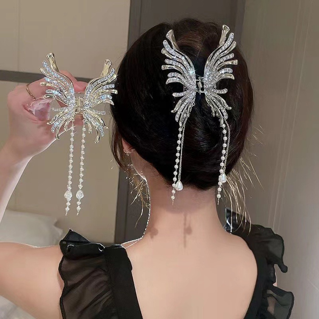 b-398-women-hair-gripper-tassel-faux-pearl-butterflies-shape-rhinestone-3d-hair-decoration-elastic-spring-strong-claw-hair-claw-hair-accessories