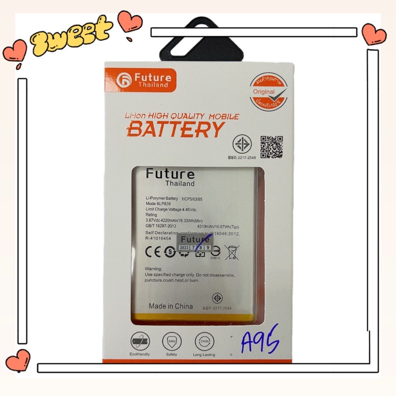 แบตเตอรี่ สำหรับ Oppo A95 5G /Reno 6Z BLP839 งานFuture แท้ พร้อม ...