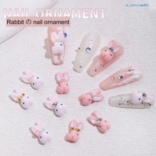 Calciummj 10Pcs Little Rabbit Nail Jewelry Cute Cartoon Nail Decorations for Beautiful And Charming