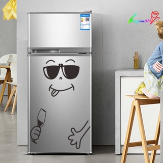 【AG】Fridge Sticker Self Adhesive Eco-friendly Removable Easy to Apply Application Decorative PVC Funny Smiley Face Furniture