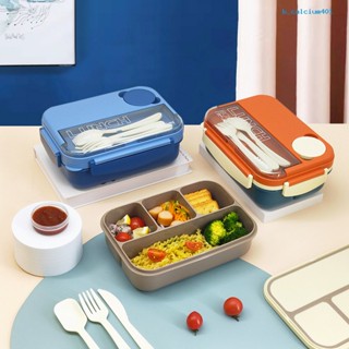 Calciwj 1 Set 1300ML Lunch Box Large Capacity 4 Grids Office Picnic Hiking Food