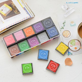 Calciwj Ink Pad Rich Color Eco-friendly No Odor Lightweight Portable 20 Colors Rainbow Finger