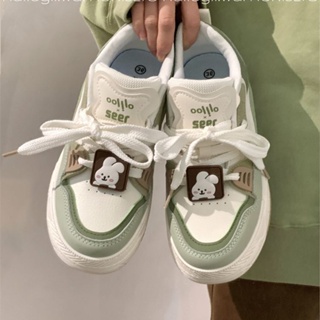 [พร้อมส่ง] รองเท้าผ้าใบ ลายกระต่าย สีขาว เข้ากับทุกการแต่งกาย สําหรับผู้หญิง 2023