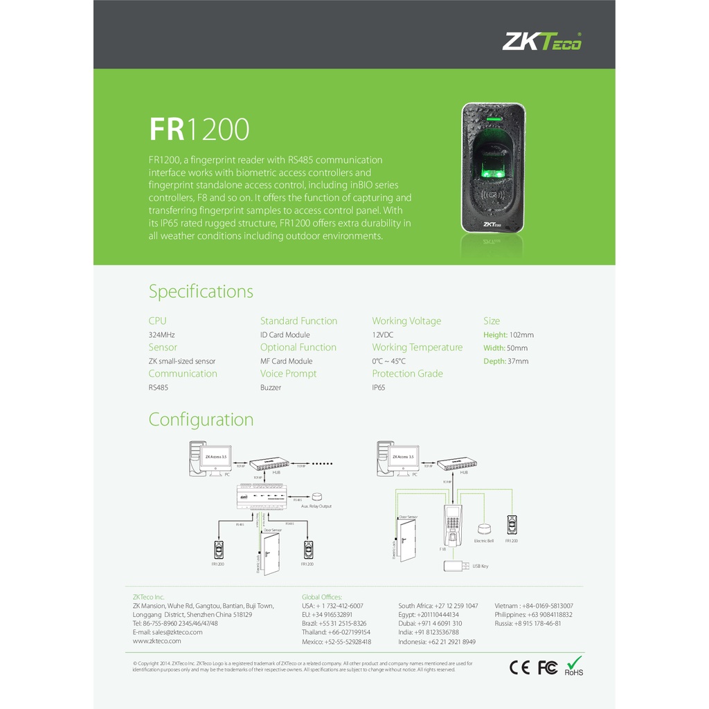 zkteco-fr1200-fingerprint-reader-เครื่องอ่านลายนิ้วมือ-รับประกัน-1-ปี